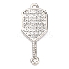 Brass Micro Pave Clear Cubic Zirconia Connector Charms KK-P288-01P-1
