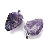 Raw Rough Natural Amethyst Pendants G-G162-01P-02-2