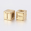 304 Stainless Steel Large Hole Letter European Beads X-STAS-H428-01G-T-2
