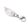 Leaf 304 Stainless Steel & Natural Tourmaline Pendant Decorations HJEW-JM03906-01-5