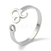 Non-Tarnish Constellations 304 Stainless Steel Open Cuff Ring for Women RJEW-L122-001P-11-1