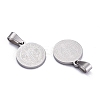 Non-Tarnish Flat Round with San Benito & Word 304 Stainless Steel Charms X-STAS-I036-03C-2