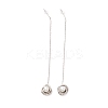 Long Chain with Plastic Pearl Dangle Stud Earrings EJEW-A067-05P-4