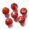 Valentine's Day Element Printed Wood Beads WOOD-R002-01-22-1