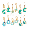 6 Pairs 6 Styles Brass Dangle Leverback Earrings EJEW-PH0001-32-7