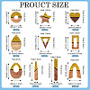 20Pcs 10 Styles Opaque Resin & Walnut Wood Pendants RESI-TA0003-37-3