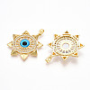 Brass Micro Pave Cubic Zirconia Pendants KK-N257-24G-2