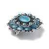 Baroque Flower Alloy Rhinestone Brooches with Cat Eye JEWB-Z034-08AS-2