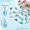 50Pcs 10 Colors Glass Pendants PALLOY-YW00045-3