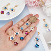 15Pcs Electroplate Glass Star Pendant Decorations HJEW-AR0001-16-3