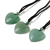 Natural & Synthetic Mixed Gemstone Pendant Necklace with Nylon Cords NJEW-D051-02-3