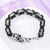 201 Stainless Steel Byzantine Chain Bracelets BJEW-B078-160P-1