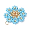 Glass Seed Beaded Flower Pendants PALLOY-MZ01181-5