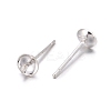 925 Sterling Silver Stud Earring Findings X-STER-K167-027B-S-6