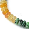 Natural & Synthetic Mixed Gemstone Flat Round Braided Bead Bracelets BJEW-JB09710-01-3
