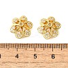 6-Petal Flower Brass Micro Pave Clear Cubic Zirconia Bead Caps KK-V008-32G-3