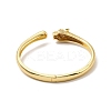 Green Cubic Zirconia Leopard Open Cuff Bangle BJEW-P281-06G-3