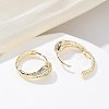 Brass Clear Cubic Zirconia Hoop Earrings EJEW-Q014-20G-5
