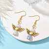 Angel Antique Golden Alloy & Resin Dangle Earrings EJEW-JE05686-10-2