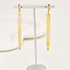 Fashionable Retro Brass Leaf Tassel Hoop Earrings NP2423-3