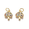 Brass Micro Pave Cubic Zirconia Charms ZIRC-I038-11G-1