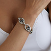 Alloy Glass Oval Link Chain Necklaces for Women WG1B3C5-02-2