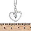 Brass Micro Pave Clear Cubic Zirconia Heart Snake Pendants Necklaces LS-NJEW-K280-04P-3