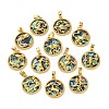 Brass Micro Pave Clear Cubic Zirconia Pendants KK-L266-03G-1