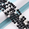 Round Natural Zebra Jasper Beads Strands G-R253-6mm-6