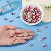 100Pcs 4 Colors Polymer Clay Rhinestone European Large Hole Beads with Silver Color Plated Brass Cores FPDL-TA0001-02-6