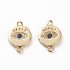 Brass Micro Pave Clear & Royal Blue Cubic Zirconia Links Connectors LS-KK-C100-40G-2