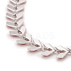 Enamel Wheat Link Chain Necklace NJEW-P220-02P-04-3