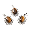 Natural Tiger Eye Pendants G-B033-03P-16-1