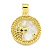 Brass Micro Pave Clear Cubic Zirconia Pendants KK-K354-04G-09-1
