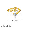 Brass Micro Pave Clear Cubic Zirconia Cuff Open Rings FS-WGF859A-04-1