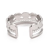 Non-Tarnish 304 Stainless Steel Oval Wrap Open Cuff Ring for Women LS-RJEW-C025-11P-2
