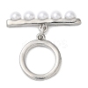 Brass with ABS Imitation Pearl Toggle Clasps KK-N254-89P-1