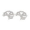 Brass Micro Pave Clear Cubic Zirconia Connector Charms KK-E068-VB054-2