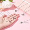 Valentine's Day 304 Stainless Steel & Green Glass Dolphin Heart Pendant Cable Chain Necklaces for Women NJEW-FS00014-03-6