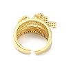 Rack Plating Brass Micro Pave Cubic Zirconia Open Cuff Rings RJEW-C076-08B-G-3