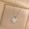 Heart 304 Stainless Steel Cat Eye Pendant Necklaces for Women NJEW-D288-06P-1
