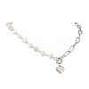 201 Stainless Steel Thank You Heart Pendant Necklaces NJEW-JN05704-2