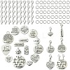 DIY Word Alloy Pendant Decoration Making Kit DIY-YW0008-90-1