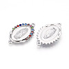Alloy Rhinestone Connector Charms ALRI-T011-07-2
