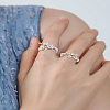 2Pcs 2 Styles Alloy Finger Rings for Women RJEW-LP0003-58-1