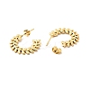 Ion Plating(IP) 304 Stainless Steel Olive Leaf Wrap Stud Earrings EJEW-A076-01G-2
