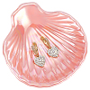 Shell Shaped Porcelain Jewelry Storage Display Trays for Rings AJEW-SP0006-06A-02-1