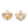 Golden Plated Alloy Enamel Charms ENAM-G212-18G-04-1