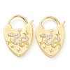 Brass Micro Pave Clear Cubic Zirconia Clasps ZIRC-P082-03A-G-1