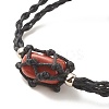 CCB Plastic Nugget Braided Cord Bracelet BJEW-JB08118-02-7